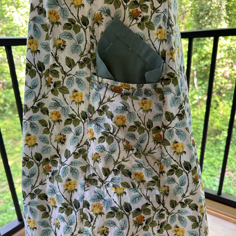 Bloomcore Ditsy Floral Boutique All Cotton Summer V-Neck Dress with Pockets ~ S - Picture 9 of 12